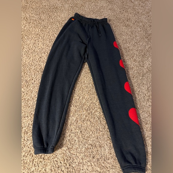 Aviator Nation Heart Stitch Crewneck Sweatshirt & Heart Stitch Sweatpants, XS - Picture 11 of 16